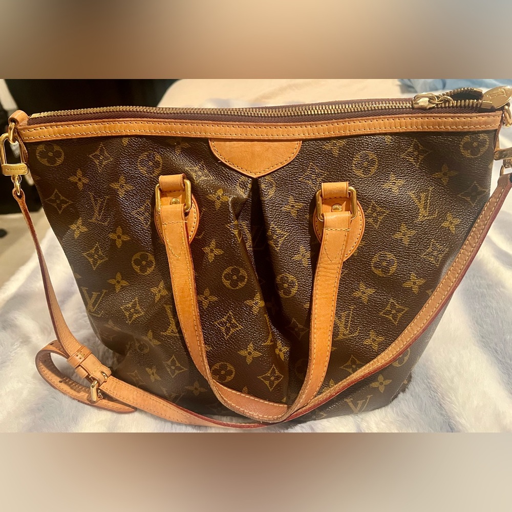 AS IS ….Louis  Vuitton Palermo Classic Brown Monogram Bag- SM TEAR BOTTOM OF BAG - Picture 2 of 15